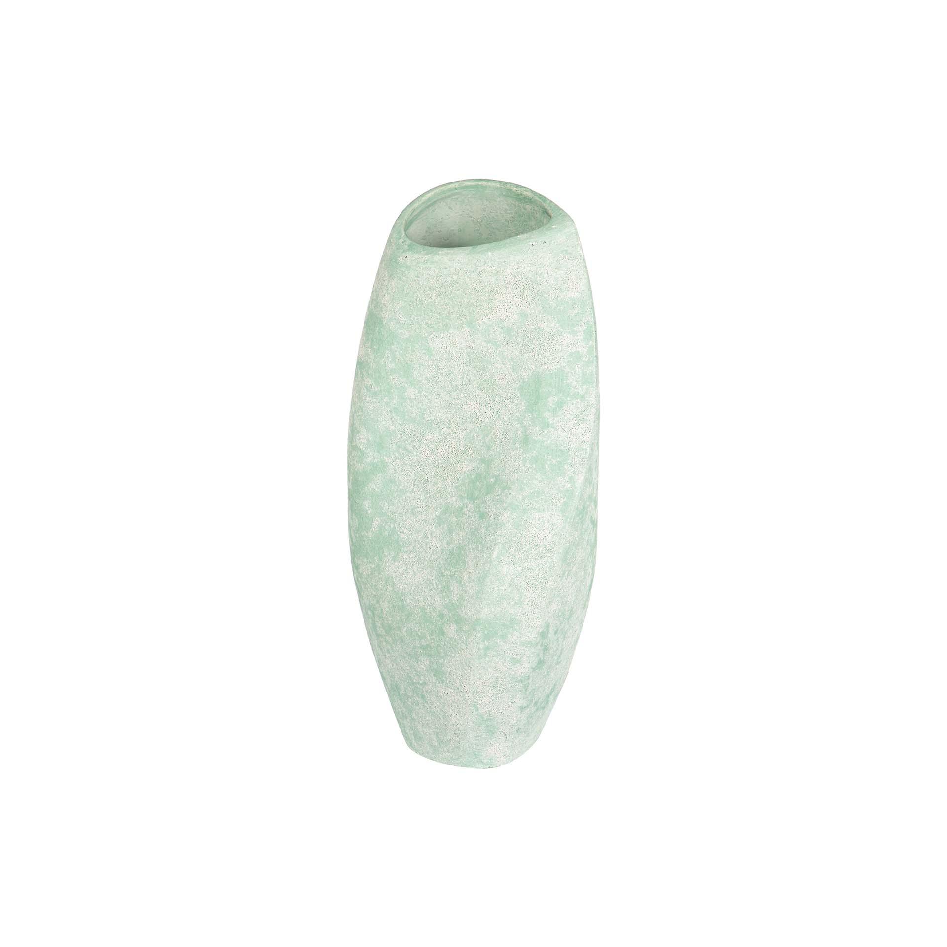Jarron ceramica verde 18x18x45 cm , El mejor complemento para tu hogar.