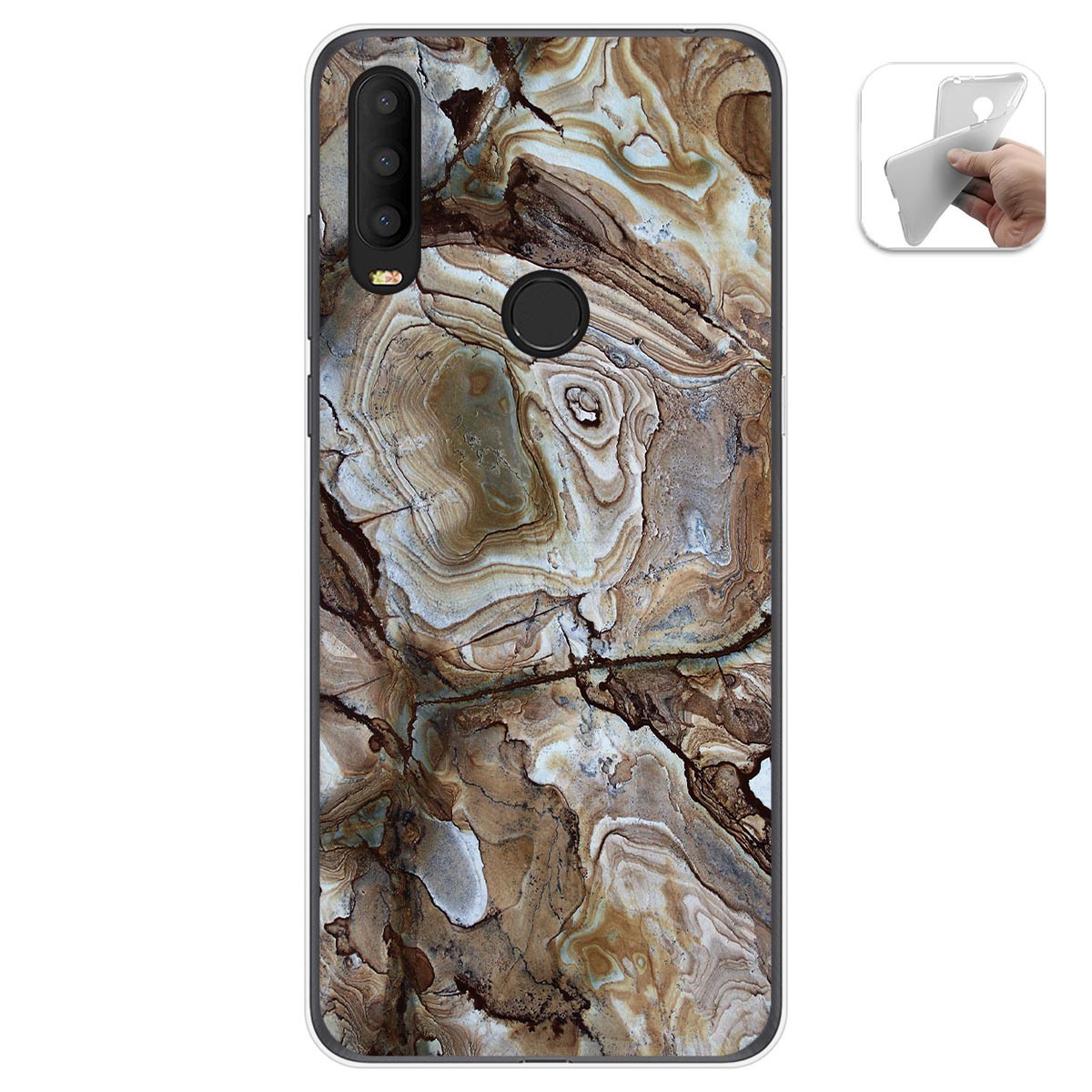 Tumundosmartphone Funda Gel Tpu para Alcatel 3X 2020 diseño Mármol 14 Dibujos