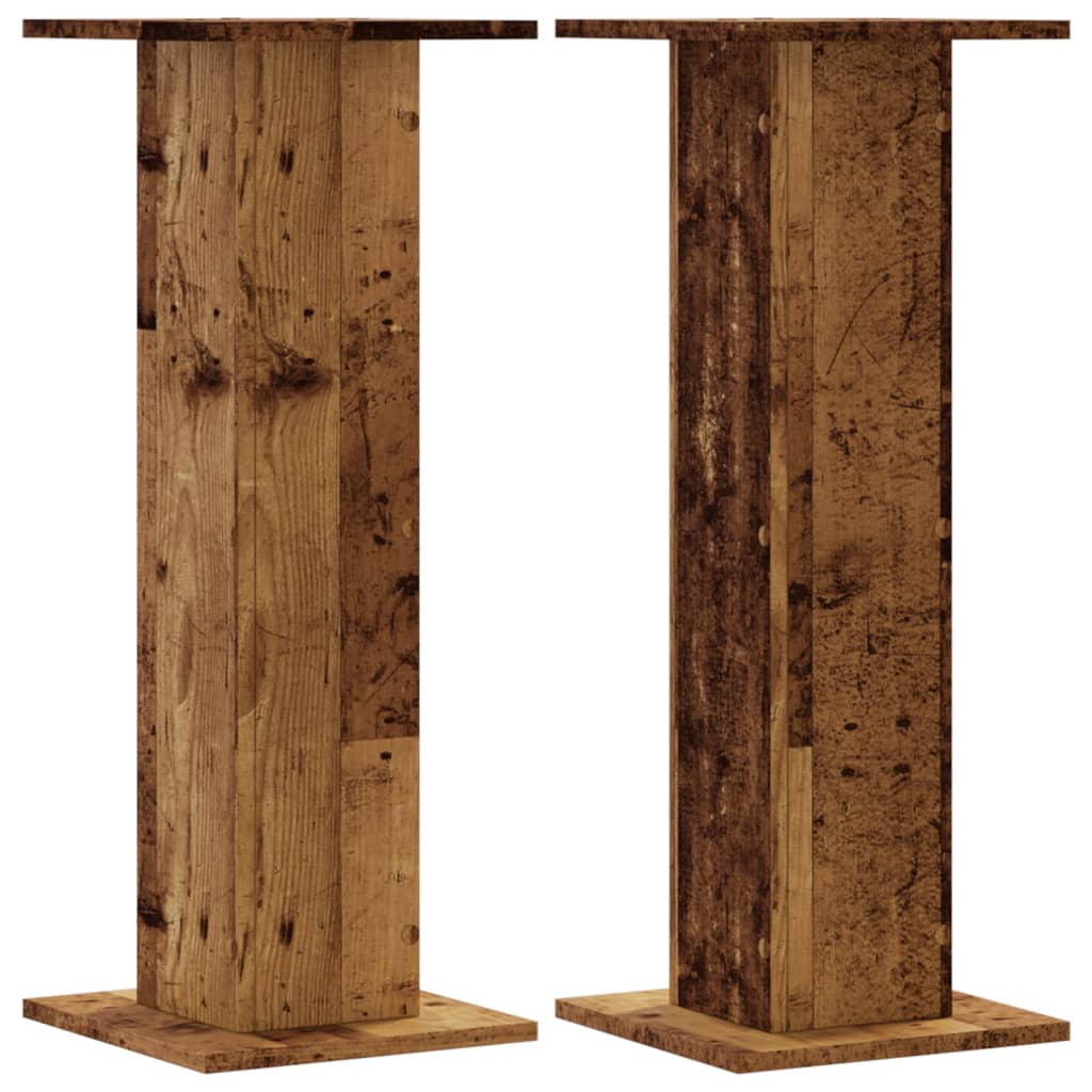 vidaXL Soportes altavoces 2 uds madera 30x30x80 cm Color Gris hormigón,  Gris sonoma,  Blanco y mas