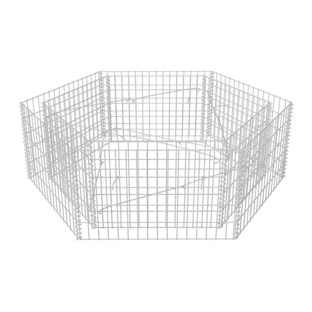 vidaXL Arriate hexagonal de gaviones 160x140x50 cm