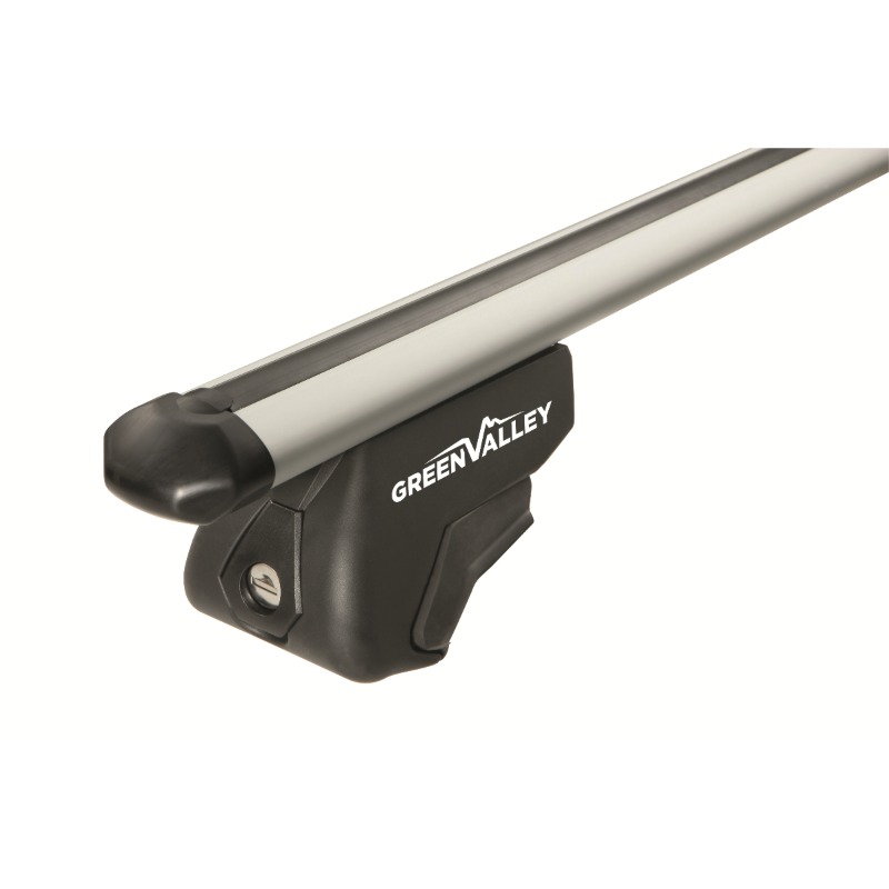 Barras de Techo GREEN VALLEY EASY ONE S.W. | Aluminio | 75 kg | Antirrobo | Para Railing Estándar | 120–135 cm