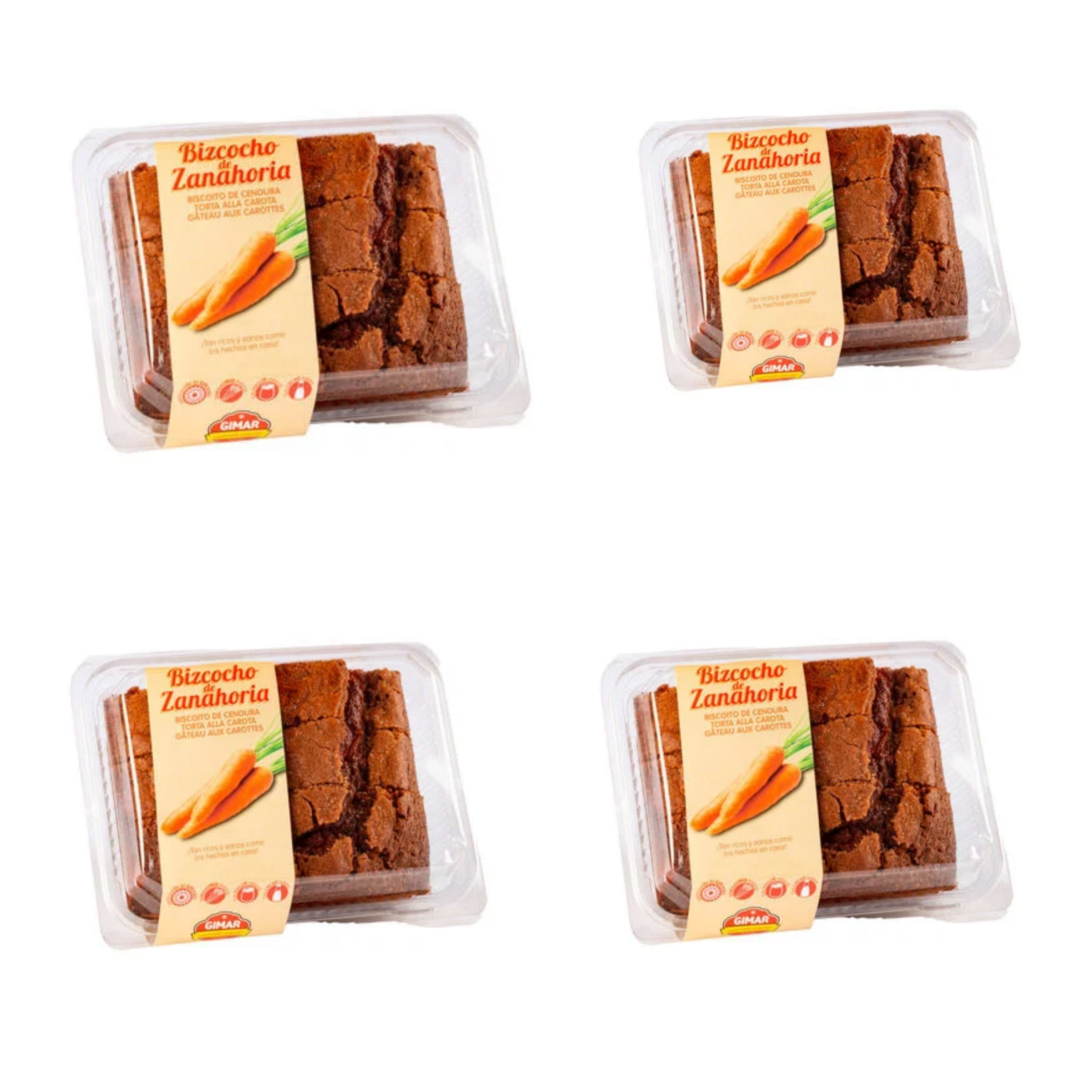 Bizcochos Artesanos Gimar - Pack 4 Bizcochos. Nueces - Manzana - Zanahoria - Yogurt - Pack 4 Bizcochos GIMAR