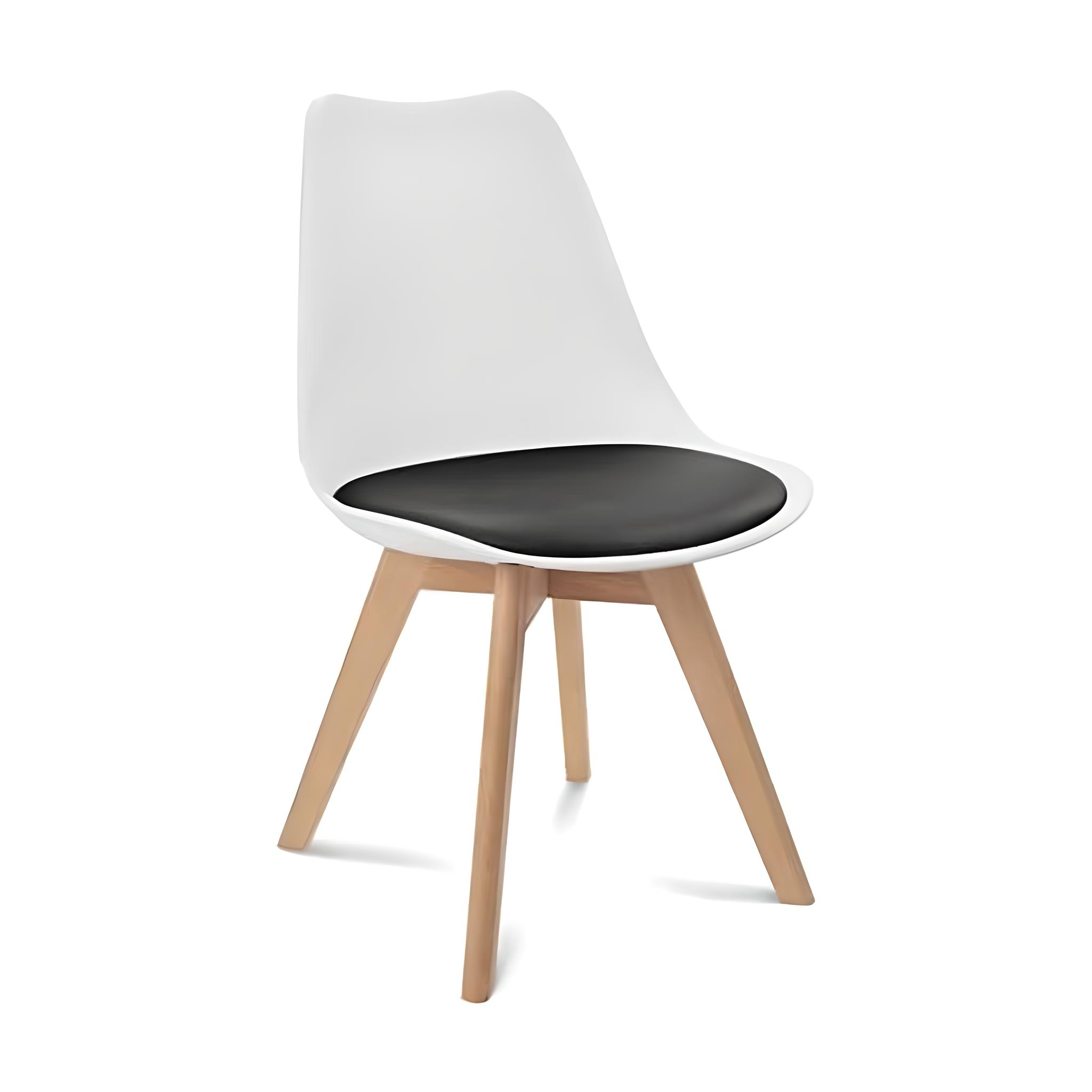 ORION91 Silla DRACO (VARIOS COLORES) Piel Sintética Acolchado Negro Patas Madera de Haya 54x81x48cm Comedor Oficina Salón Teletr