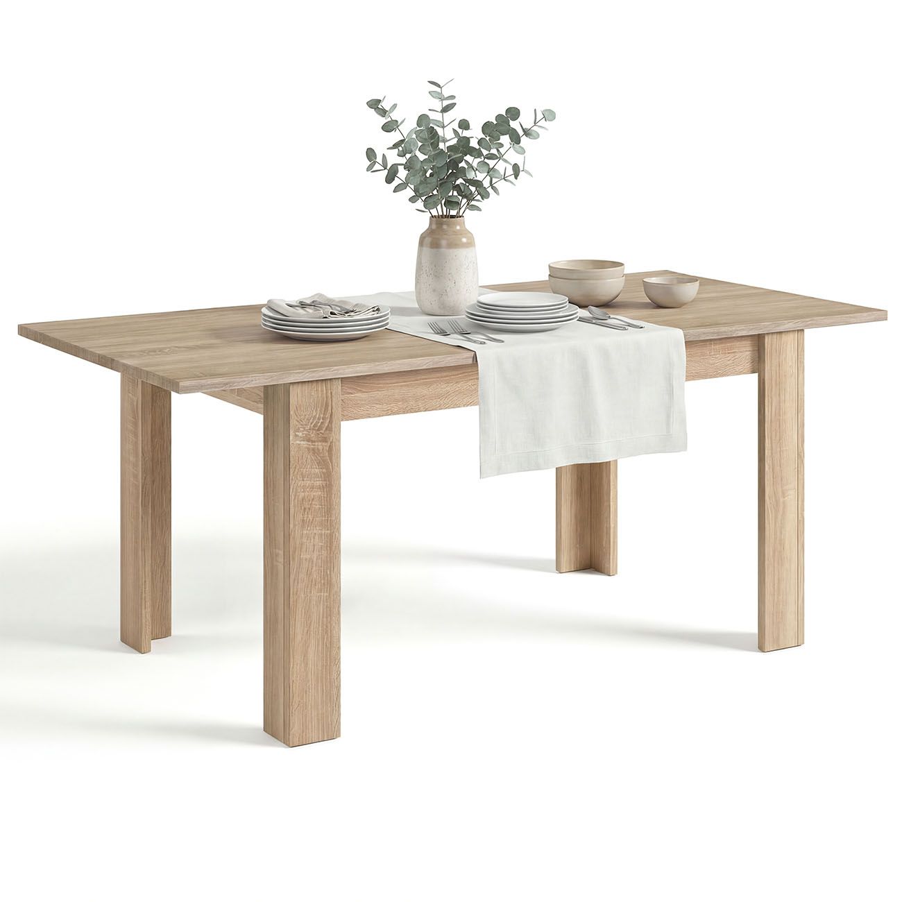 duehome - Mesa de comedor extensible 140-190x90 cm Sira