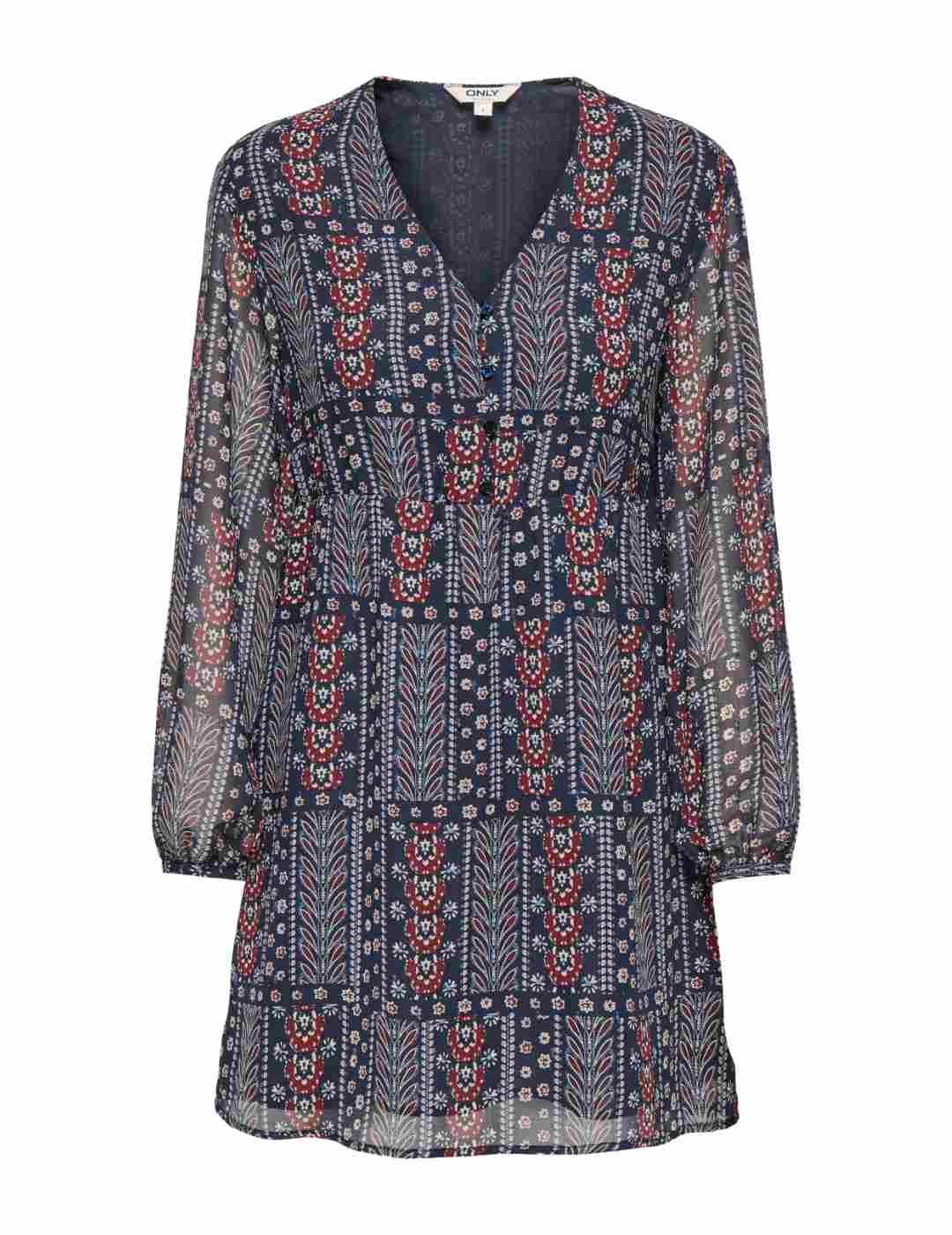 Vestido Only Myrilla marino corto estampado para mujer
