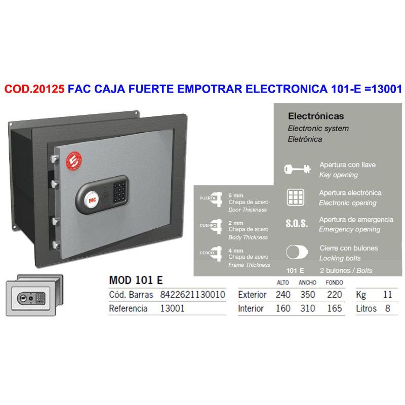 Fac caja fuerte empotrar electronica 101-e  13001