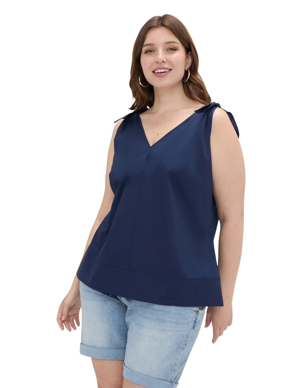 Fiorella Rubino - Top de algodón con lazos en los hombros