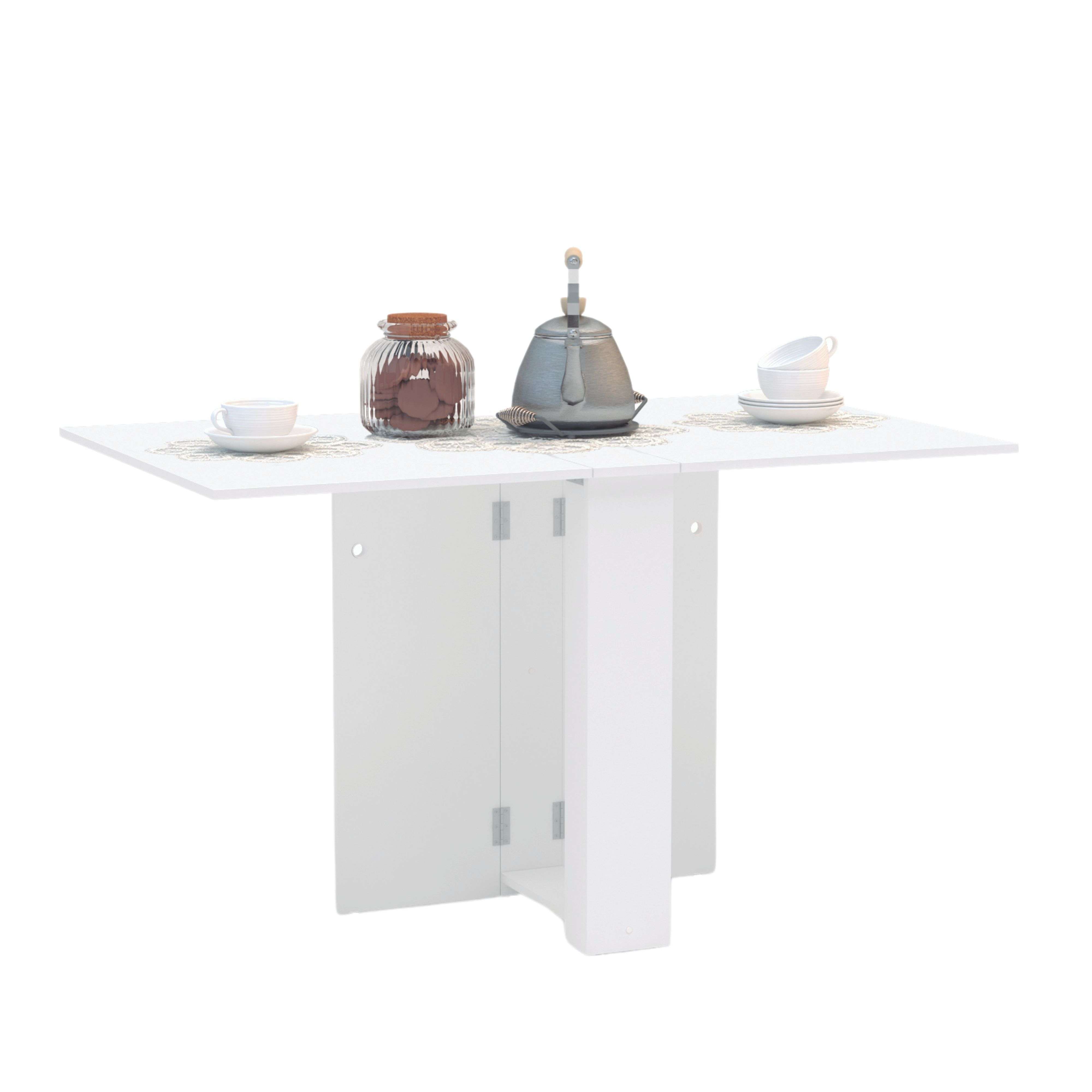 Miroytengo Mesa de Comedor Cocina Swing Abatible Color Blanco 132x80 cm