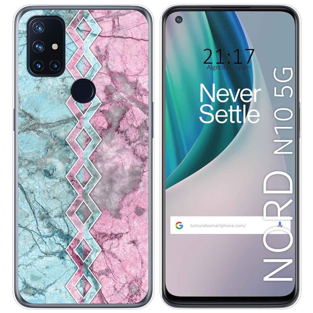 Tumundosmartphone Funda Gel Tpu para Oneplus Nord N10 5G diseño Mármol 08 Dibujos