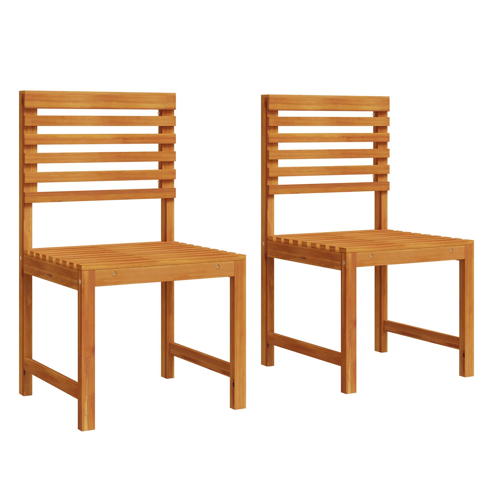 Sillas de Jardín sin Brazos vidaXL 2 pcs de Madera Sólida de Acacia