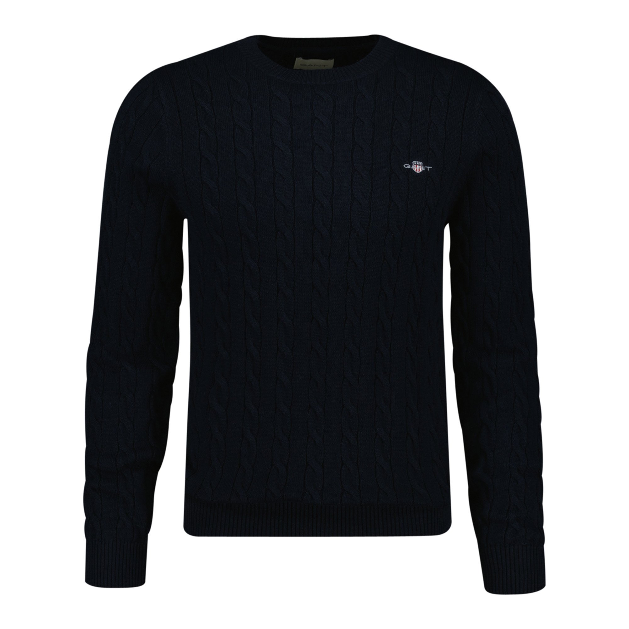 GANT Jersey de punto para hombre - COTTON CABLE C-NECK, punto trenzado, cuello redondo, algodón COTTON CABLE C-NECK