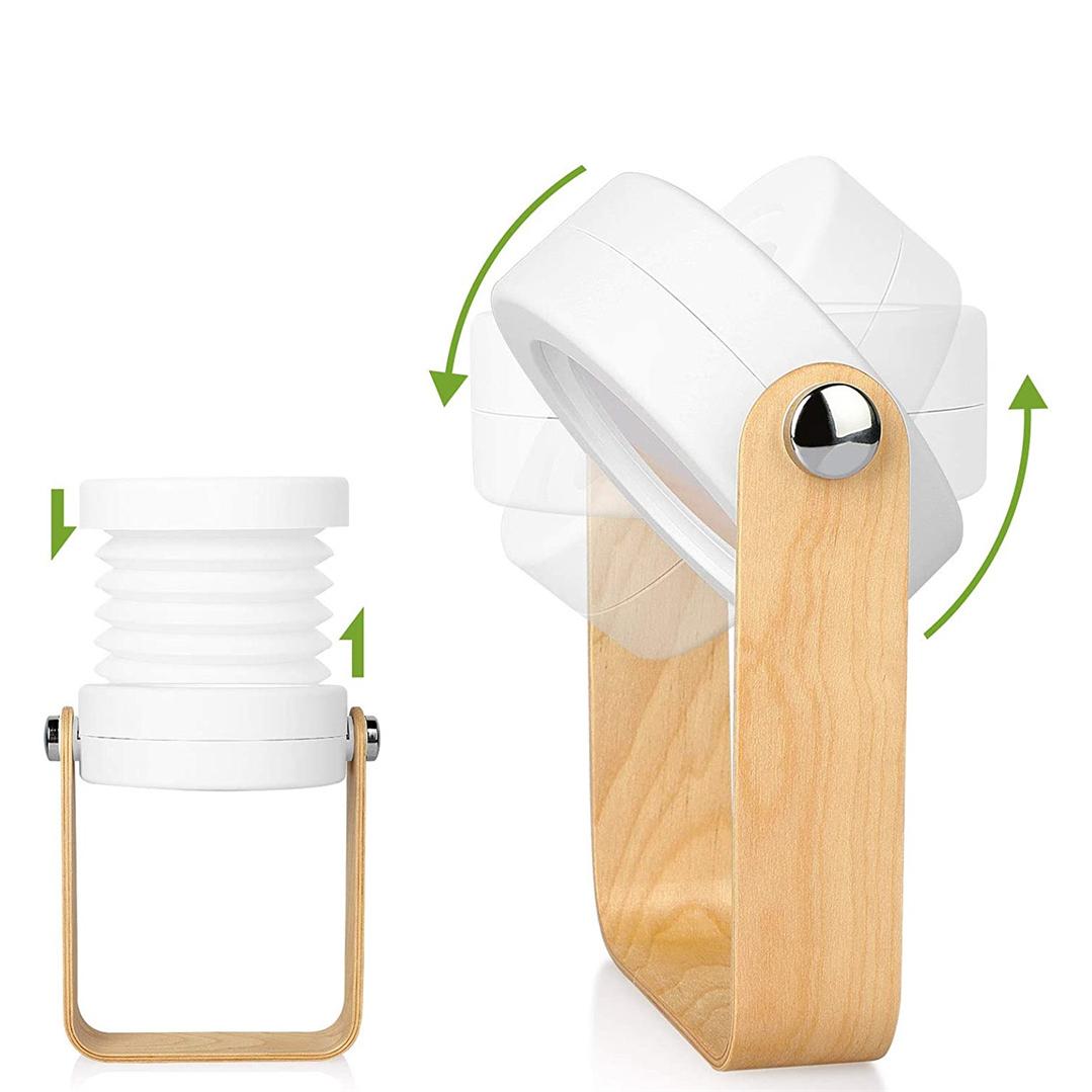 Lámpara LED Recargable por USB con Control Táctil, Rotación 360° y Diseño Plegable – Luz Cálida Decorativa para Dormitorio, Salón o Lectura