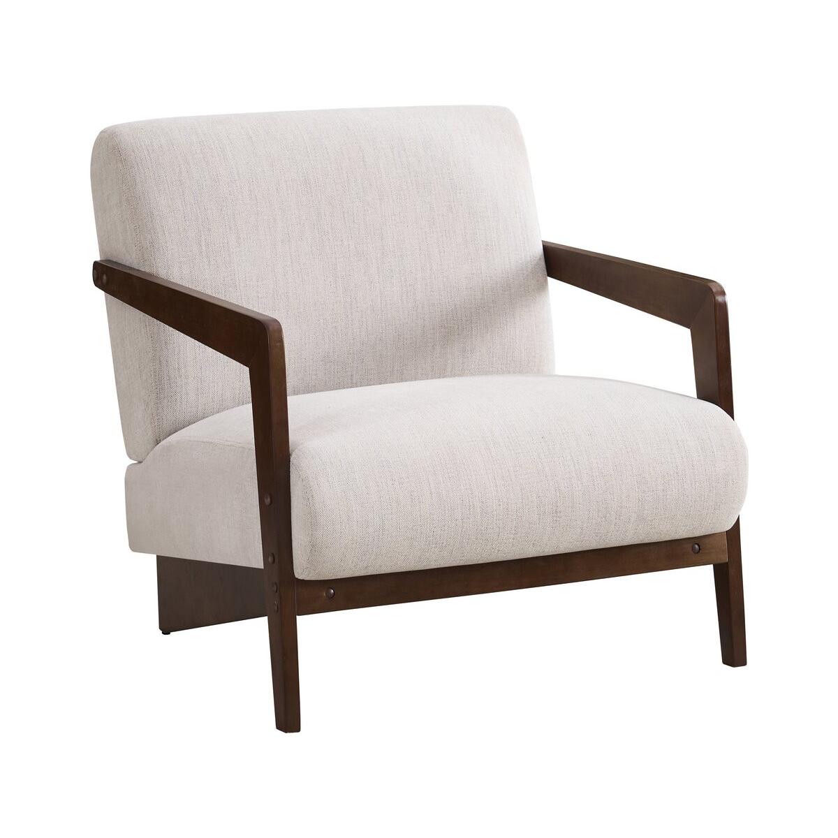 Habitat y Jardin - Sillón escandinavo de interior en madera y tela "Lena" - Beige