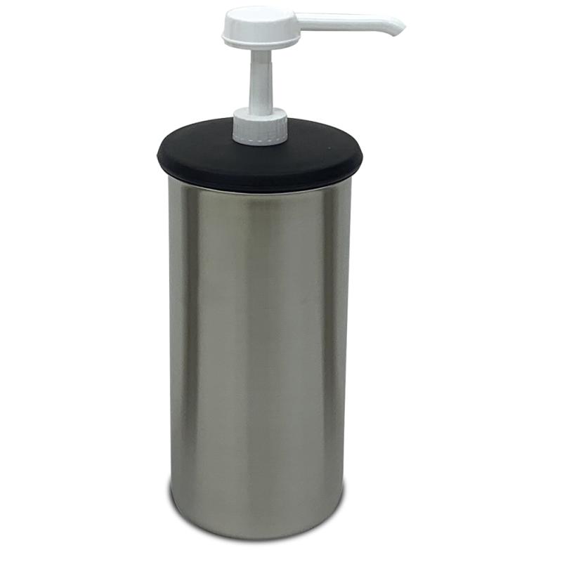 Dosificador de salsa y recipiente inox 80x110  mm (blanco)