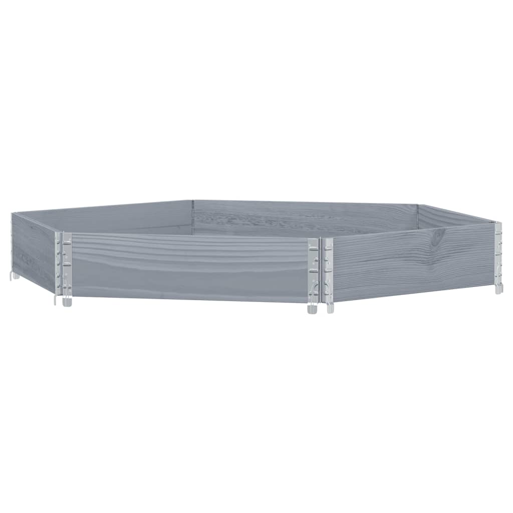 vidaXL Arriate elevado hexagonal madera maciza de pino 160x160 cm Color Marrón,  Negro,  Gris y mas