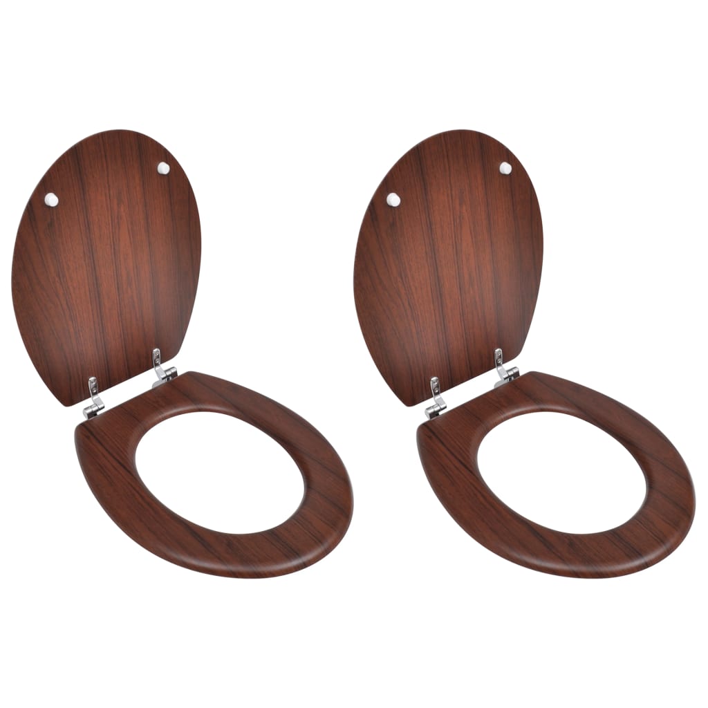 vidaXL 2x Asientos de Inodoro con Tapa MDF Verde Váter Diseño Gota de agua verde,  Marrón liso,  Negro liso y mas