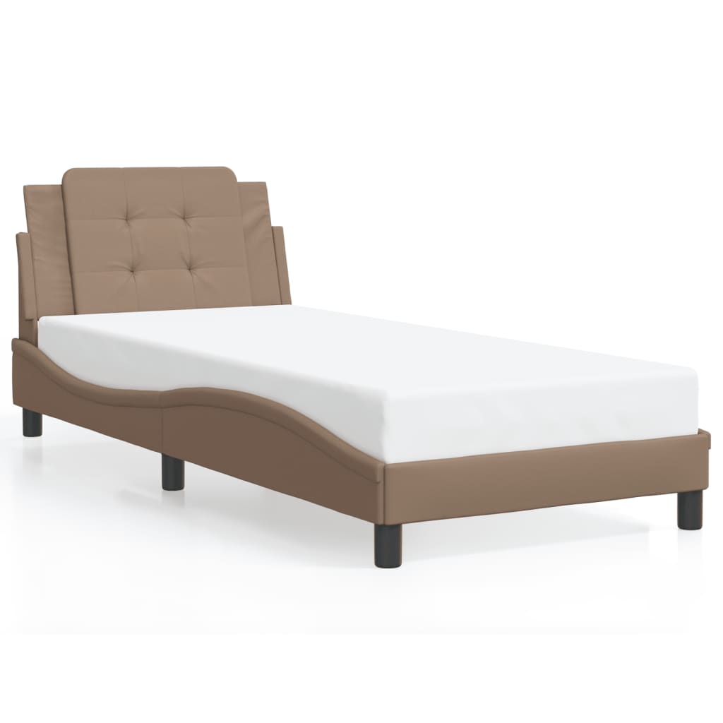 vidaXL Estructura de cama con LED sin colchón Zadar capuchino 100x200 cm