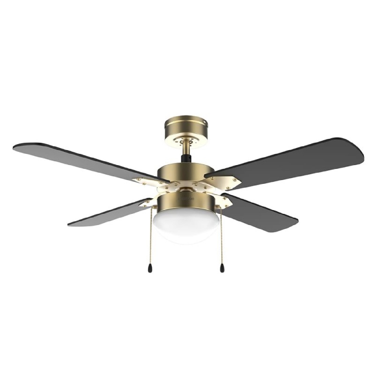 Cecotec Ventilador de Techo con Luz EnergySilence Aero 450 GoldBlack. 50W, DIámetro 42” con 4 Aspas Reversibles