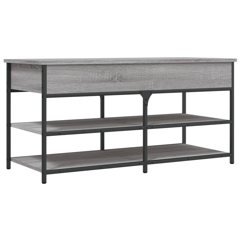 vidaXL Banco zapatero madera de ingeniería gris Sonoma 100x42,5x50 cm