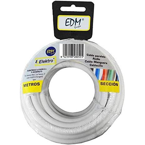 Cable Paralelo Edm 2x0.50mm Blanco 50mts Audio para Ordenador