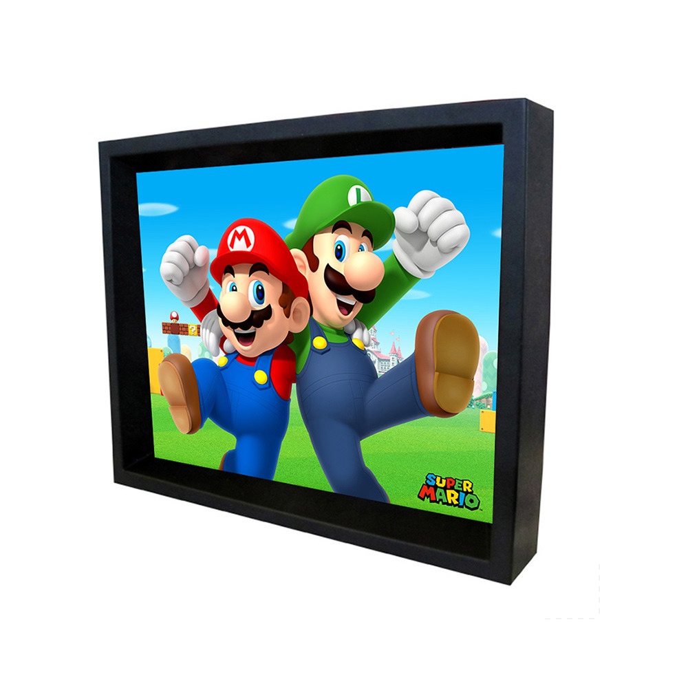Pyramid International Super Mario – Mario & Luigi – Cuadro imagen 3D LENTICULAR 24 x 29 cm con marco [EPPLA79985F]