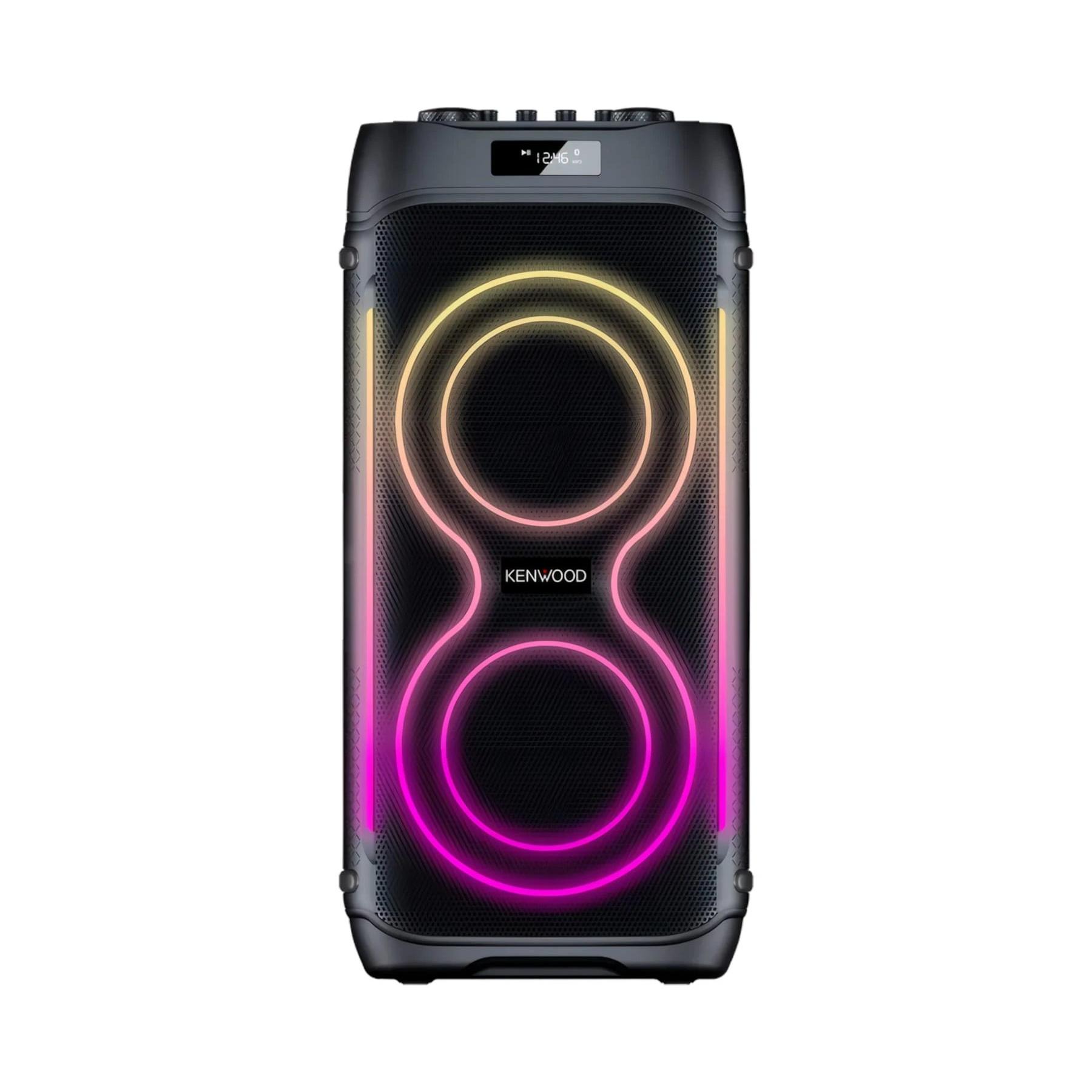 Kenwood - Altavoz de pie HiFi AS-P400BT con 100 W RMS, Bluetooth, batería recargable de 8 h y control de graves/agudos para fiestas y eventos en interiores