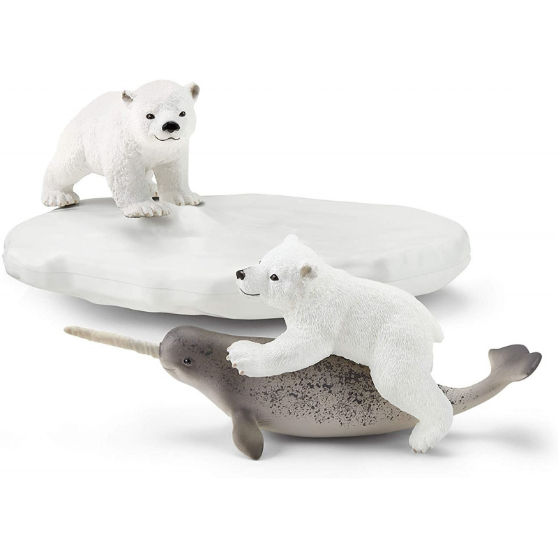 Schleich Fiesta de Toboganes de Osos Polares WILD LIFE - Juguete Educativo para Niños de 3 a 8 Años