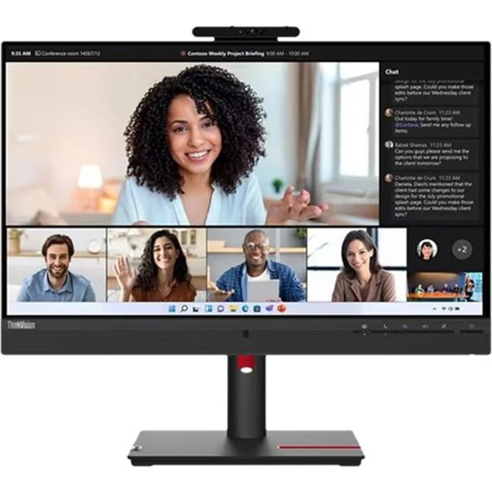 Monitor de Oficina y Teletrabajo IPS Lenovo 23,8" Full HD 63D7UAT3EU | 75 Hz, 6 ms, 16 :9, Cámara, HDMI, DisplayPort y USB-C