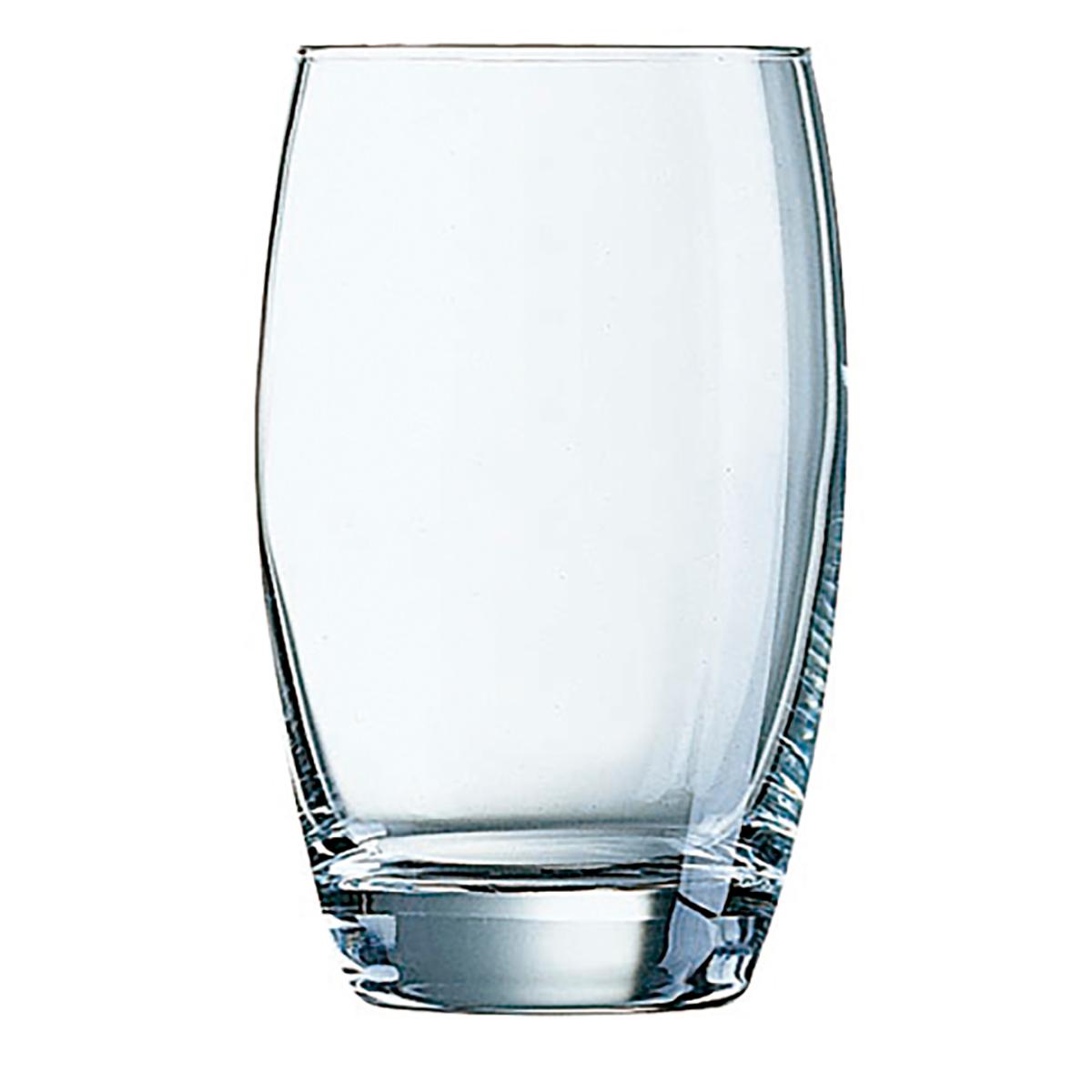 Arcoroc - ARCOROC SALTO Caja 6 Vasos Altos Vidrio 35CL Transparente Brillo Fabricado en Francia , Facil de limpiar Reciclable , Ecológico , 100% higiénico , No poroso , Material 100% saludable , Larga duración No Apto Microondas , Apto Frigorífico 6 vasos altos 35