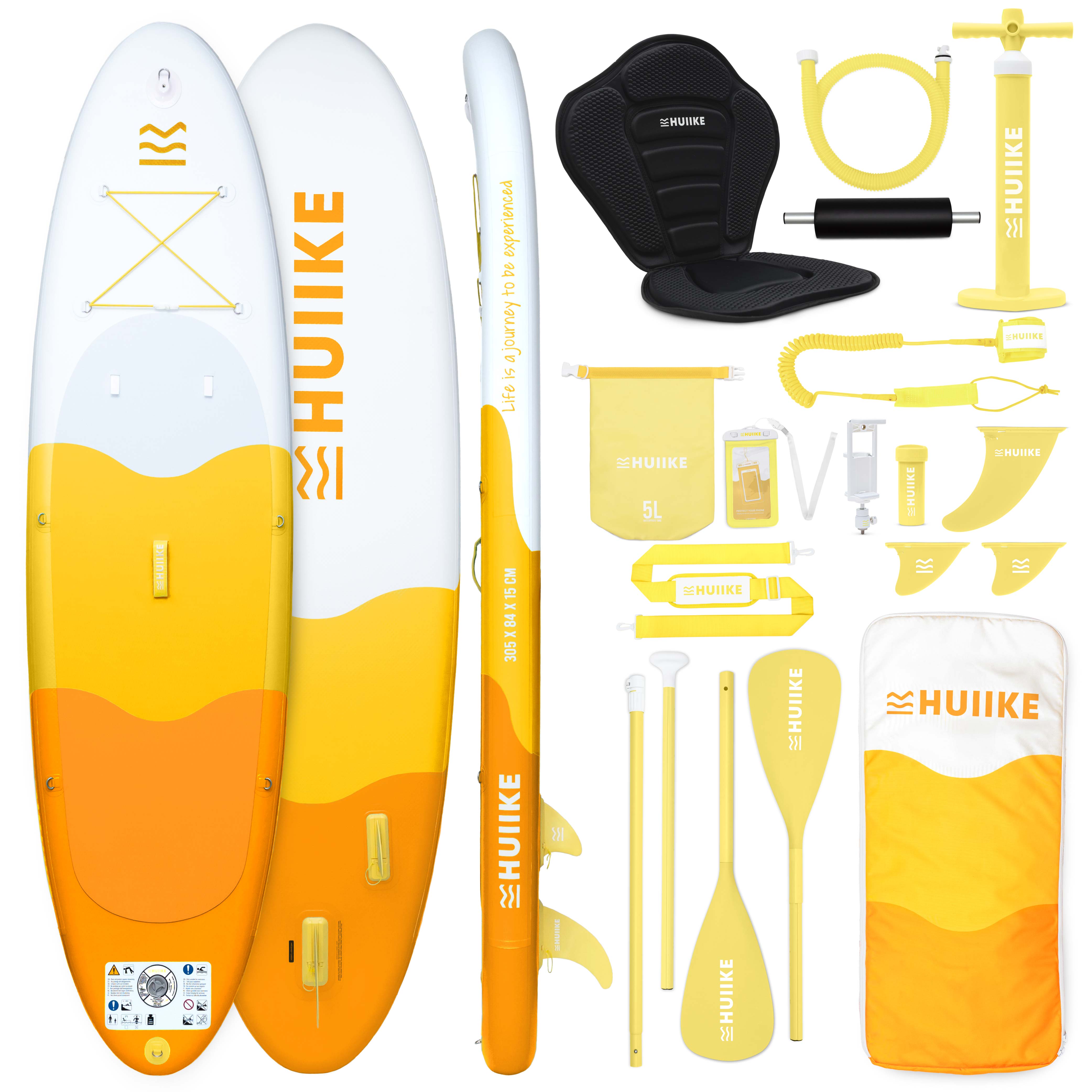 Tabla Paddle Surf Hinchable con Accesorios Premium - HUIIKE | Tabla Padel Surf Hinchable con Remo Doble Uso y Asiento Kayak | Stand Up Paddle Board Gran Estabilidad y Resistencia | Pádel SUP Board