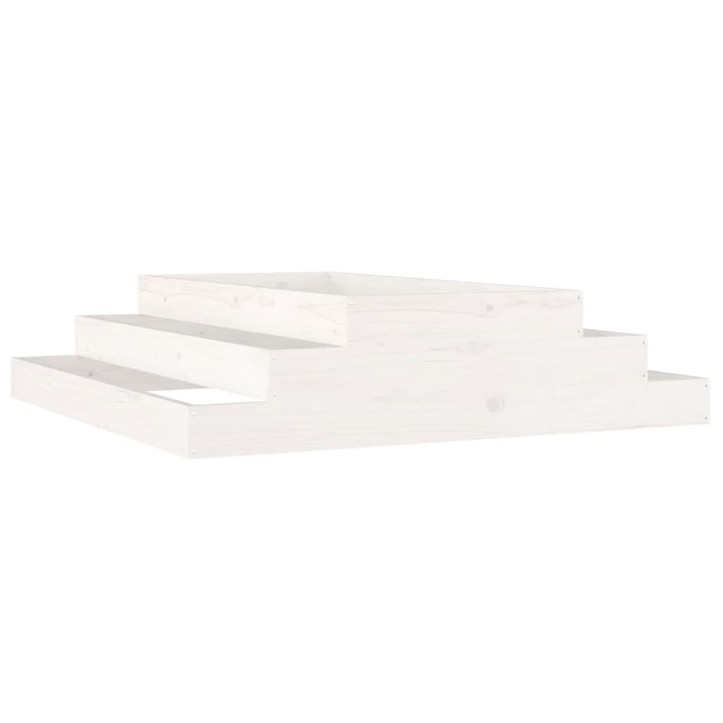 vidaXL Jardinera de madera maciza de 110x110x27 cm Color Pino natural,  Pino blanco,  Pino gris y mas