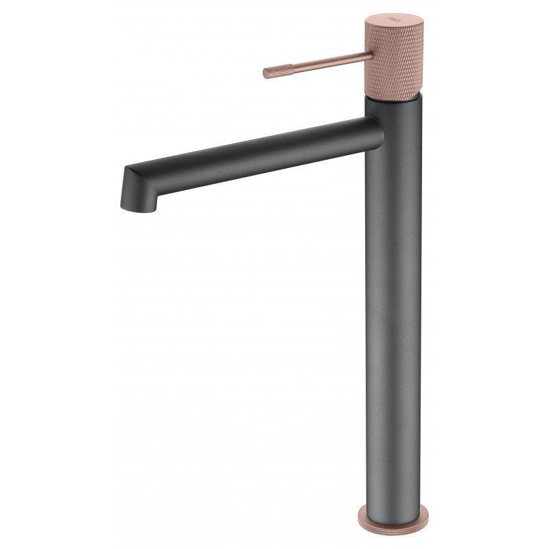Imex Line BDD038-3GC grifo para lavabo caño alto gris mate champagne diseño elegante