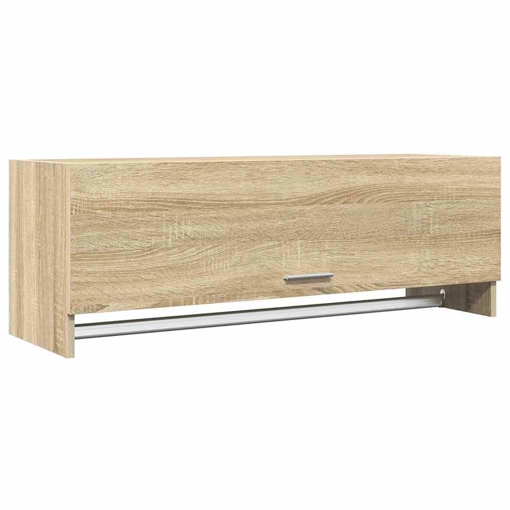 vidaXL Armario de madera contrachapada 100x32,5x35 cm en color Blanco brillante/Marrón roble/Madera antigua y más | almacenamiento funcional diseño moderno para baño dormitorio sala