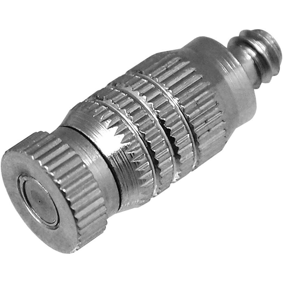 Tobera de nebulización sin goteo. Modelo B. Para instalar a 2,00 - 3,00 m. del suelo. Neblina fina y refrescante para patios. Arco de salida estrecho. Medio consumo de agua. PACK DE 50 UNIDADES.