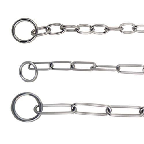 Ibañez Collares de Cadena en Acero Cromado 4mm. X 55cm. ESLABóN LARGO para Perros de Pelo Largo y Tamaño Grande