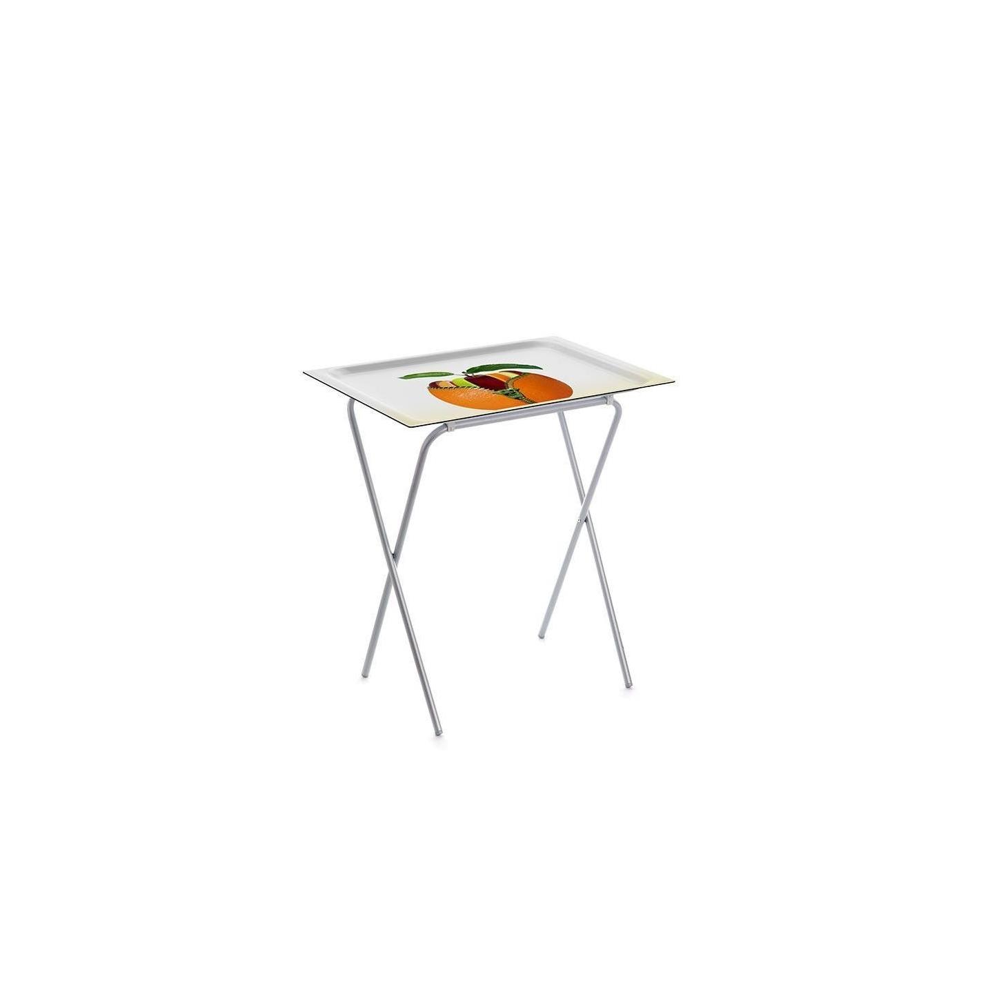 DON HIERRO - Mesa plegable auxiliar ADA con bandeja extraíble para interior y exterior-