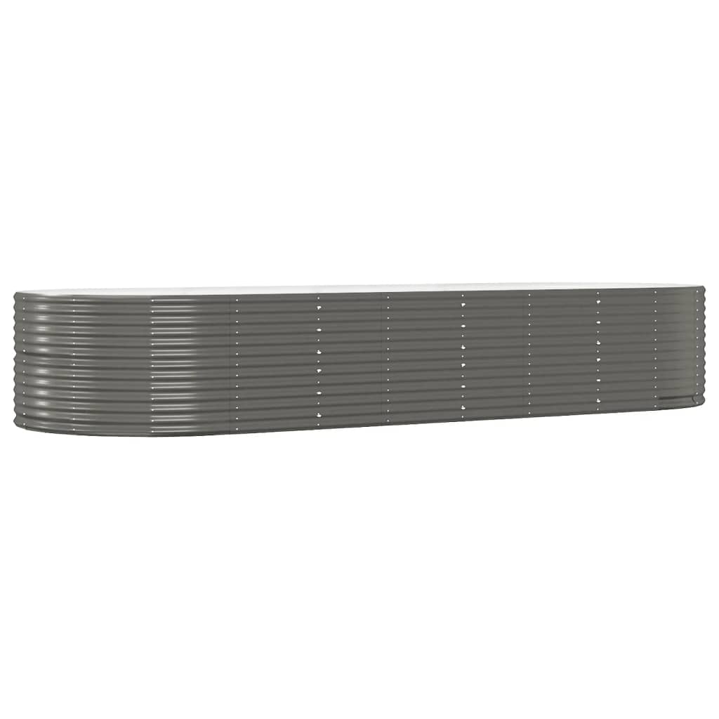 vidaXL Jardinera arriate acero recubrimiento polvo 367x140x68cm Color Gris,  Antracita,  Plateado y mas