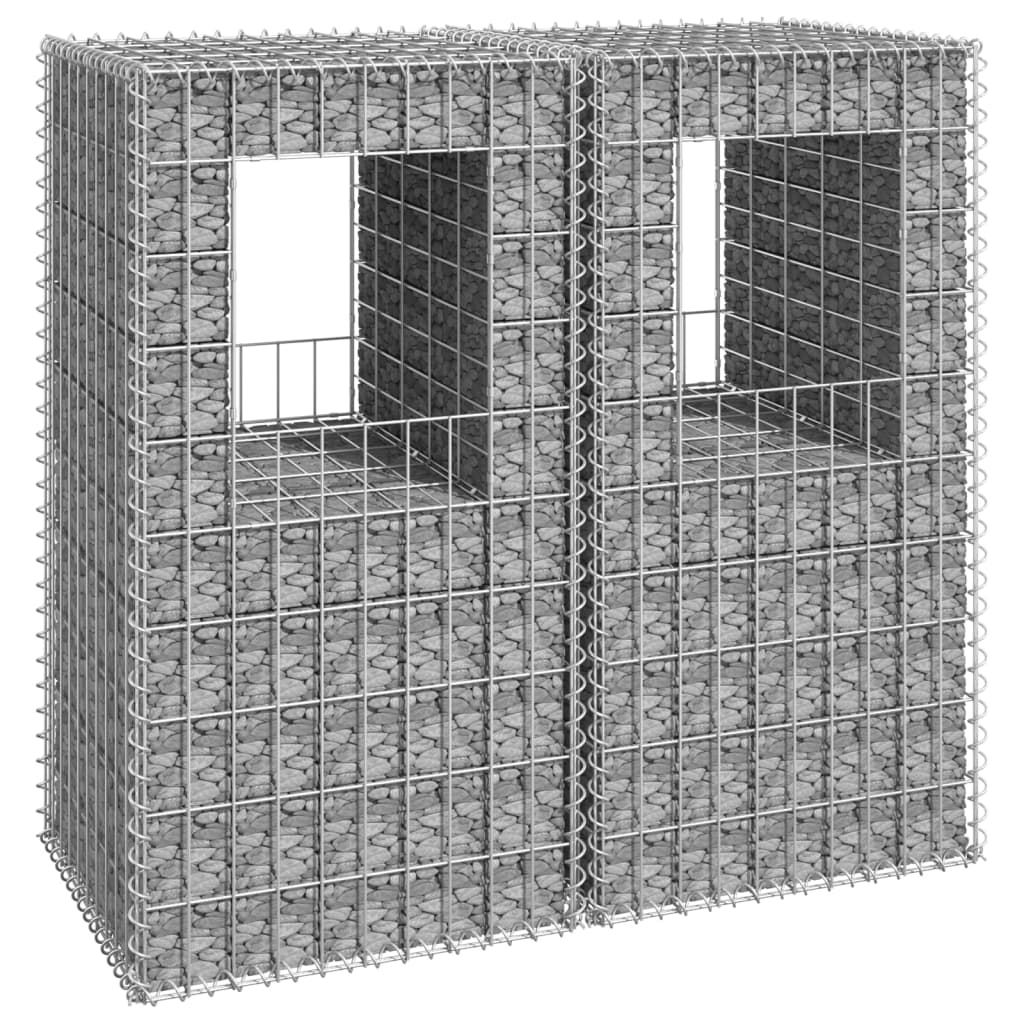 vidaXL Cestas Postes de Gaviones Hierro Patio Jardín Jardinera (2 unidades) Dimensiones 40 x 40 x 60 cm,  40 x 40 x 100 cm,  50 x 50 x 60 cm y mas