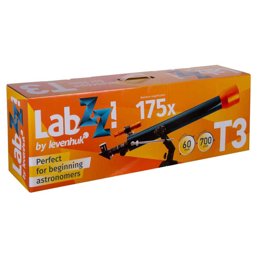 Telescopio Levenhuk Labzz T3 para Niños con Aumentos de Hasta 175x y Kit de Accesorios Completo