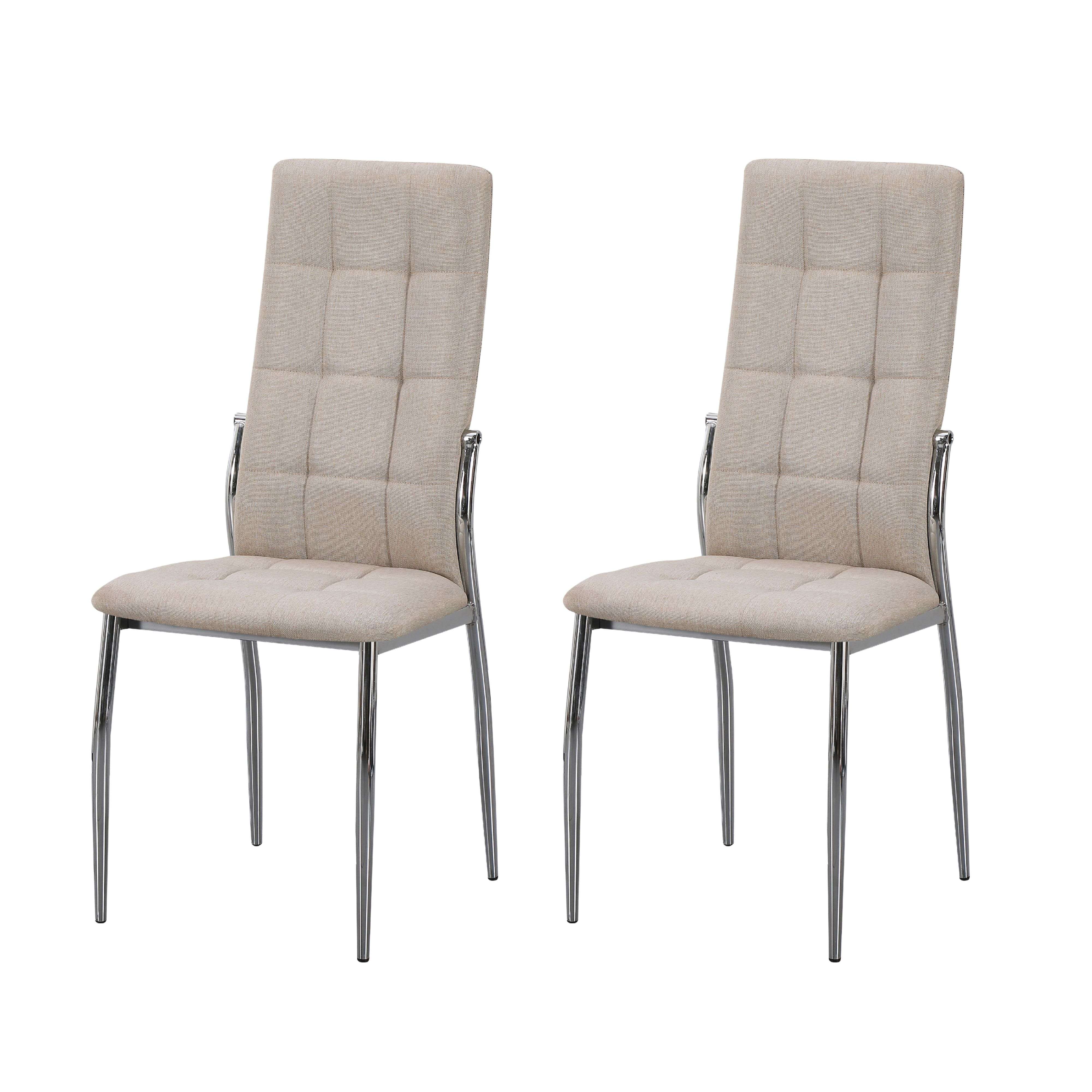 Miroytengo Pack Sillas de Comedor Laci Beige, Sillas de Salón Estructura de Metal 46x102x52 cm