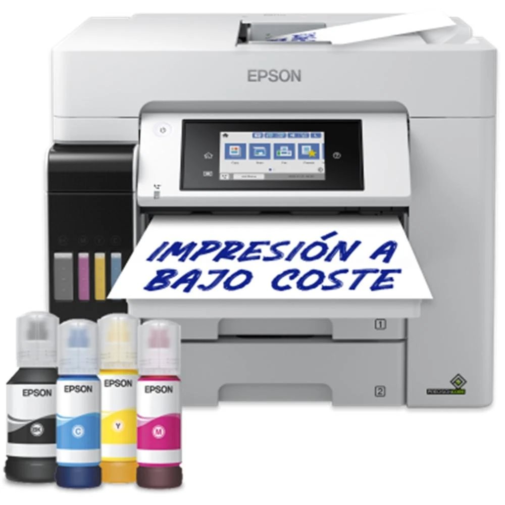 Impresora Inyección de tinta 4 A Wifi Epson ECOTANK PRO ET-5885  | 25 ppm, 4.800 Hz, Alta autonomía y bajo, Bandejas de papel, Escáner, Negro