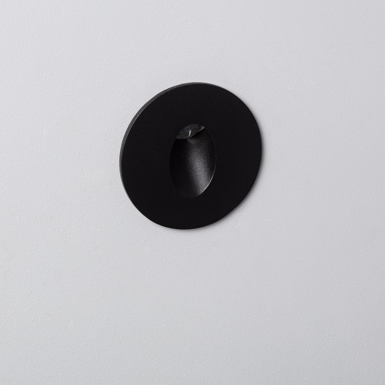 Ledkia Baliza Exterior LED 1W Empotrable Pared Circular Negro Adam