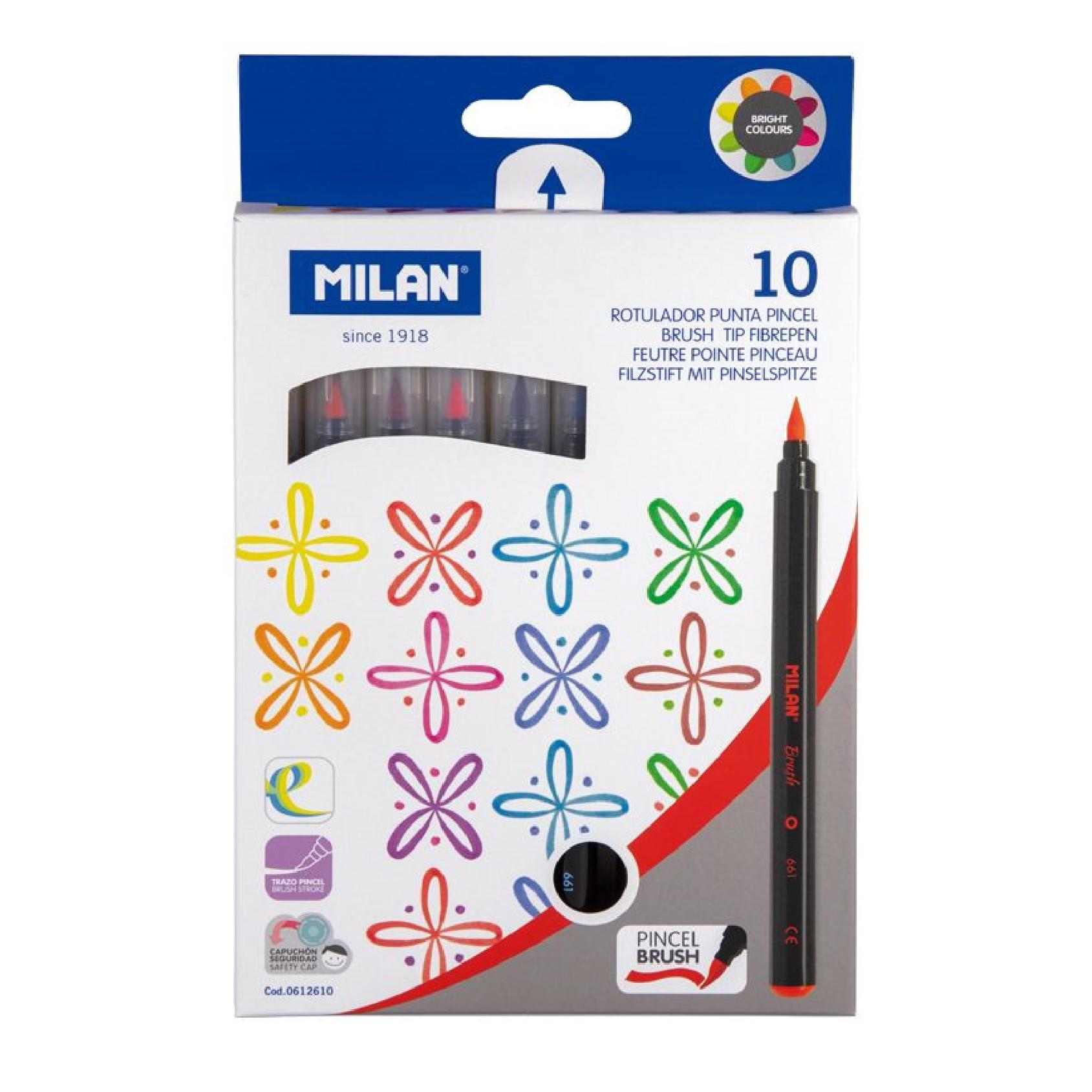 Rotuladores de punta de pincel MILAN, diversos trazos de 0.5 mm a 4 mm, ideal para caligrafía y lettering