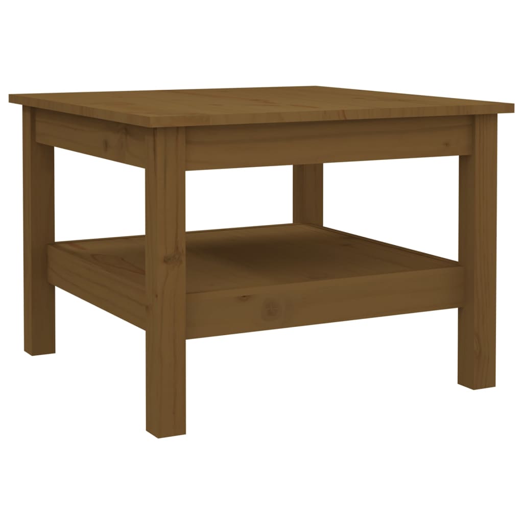vidaXL Mesa de centro madera maciza de pino marrón miel 55x55x40 cm