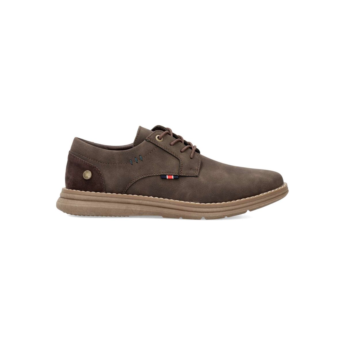 Refresh - Zapato oxford para hombre REFRESH de material vegano con suela antideslizante y plantilla acolchada, estilo casual marrón