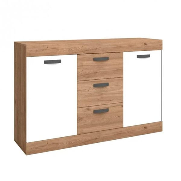 Aparador Argos 2 3 cajones + 2 puertas blanco mate/natural 90,5x140x39,6 cm