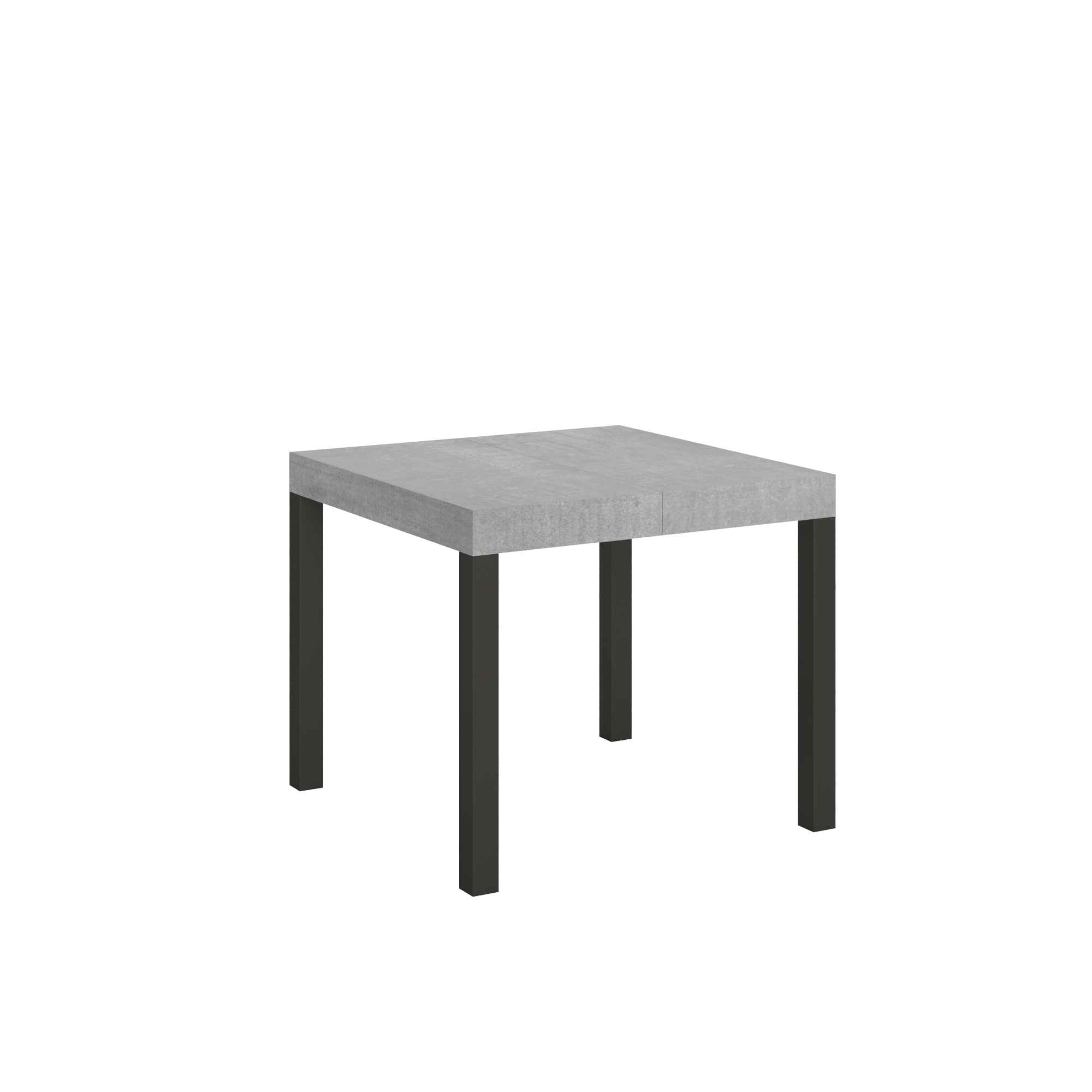 Mesa extensible 90x90/246 cm Everyday Estructura de cemento Antracita - Itamoby