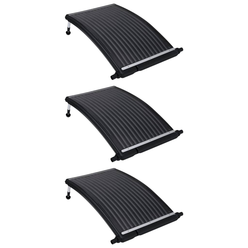 vidaXL Paneles Calefactores Solares de Piscina Curvos (3 unidades) Agua Calentador Sol Dimensiones 72.5 x 46 cm, 110 x 65 cm