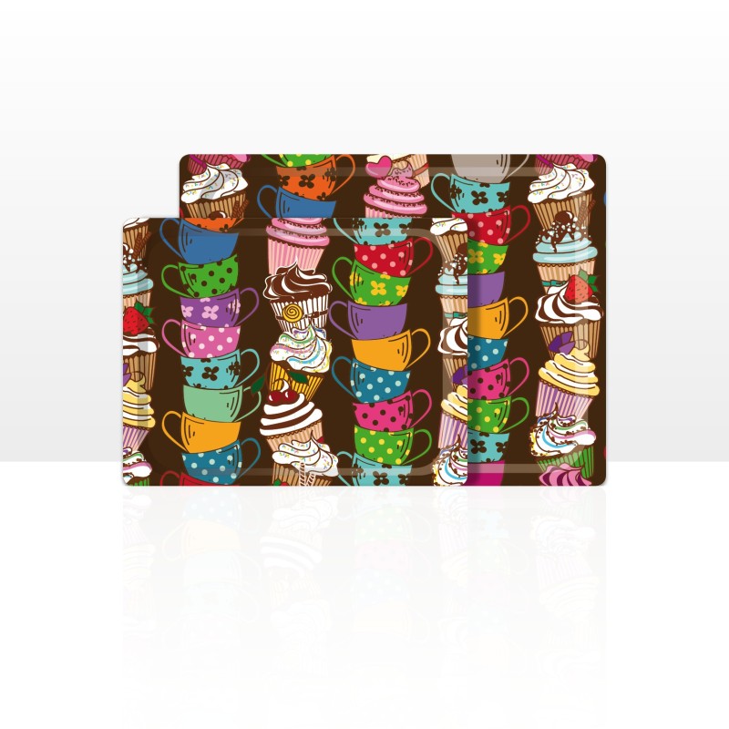 DON HIERRO - Set de 2 bandejas de servir, 42 x 29 cm y 48 x 37 cm, aptas para lavavajillas.-