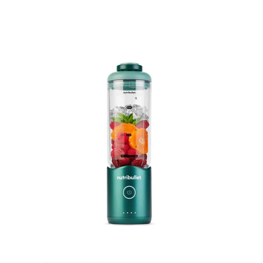 Nutribullet - Batidora de vaso portátil NBP013GR 900 W con vaso integrado de 590 ml, batería recargable USB-C y cuchillas de acero inoxidable verde
